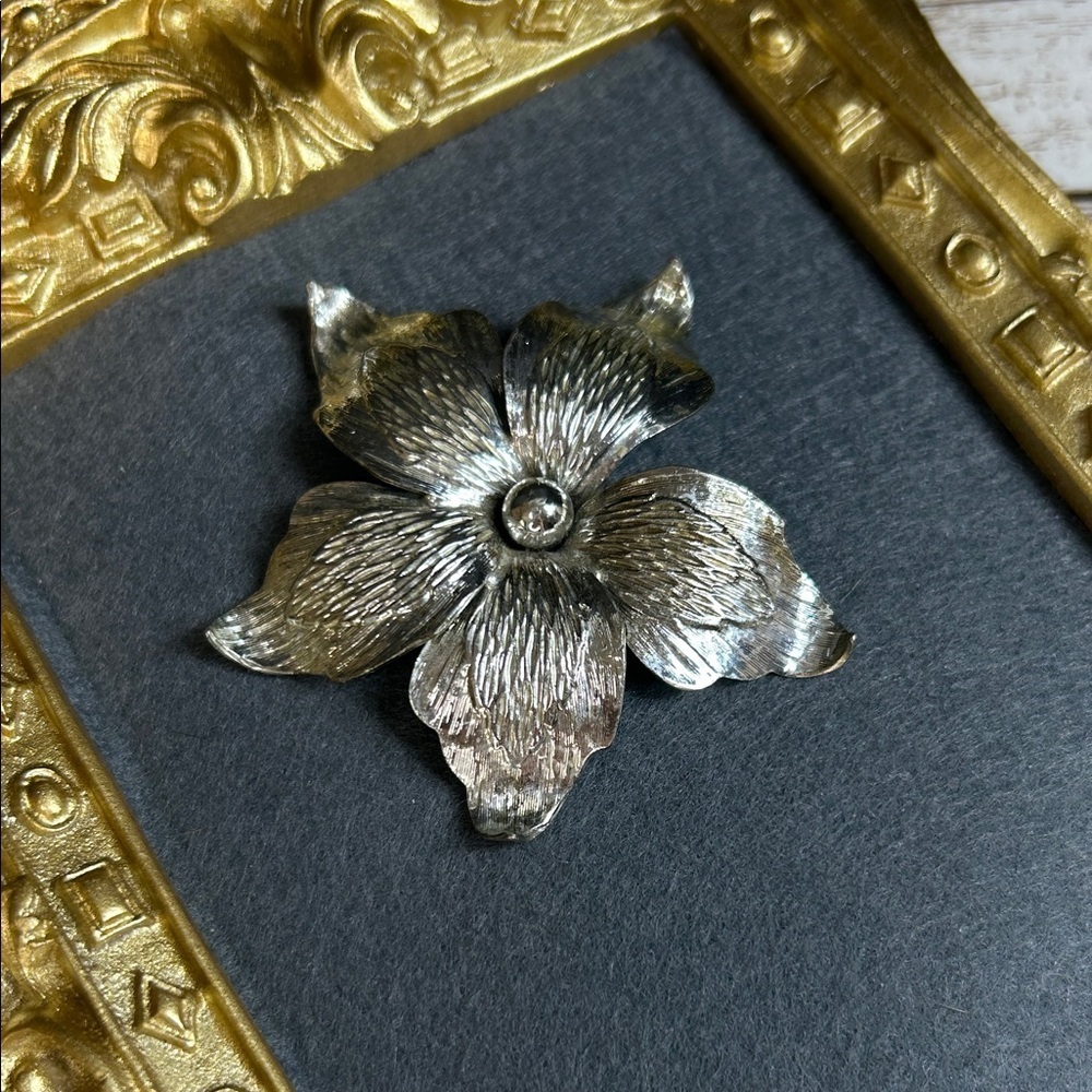 Coro Silver Floral Brooch
